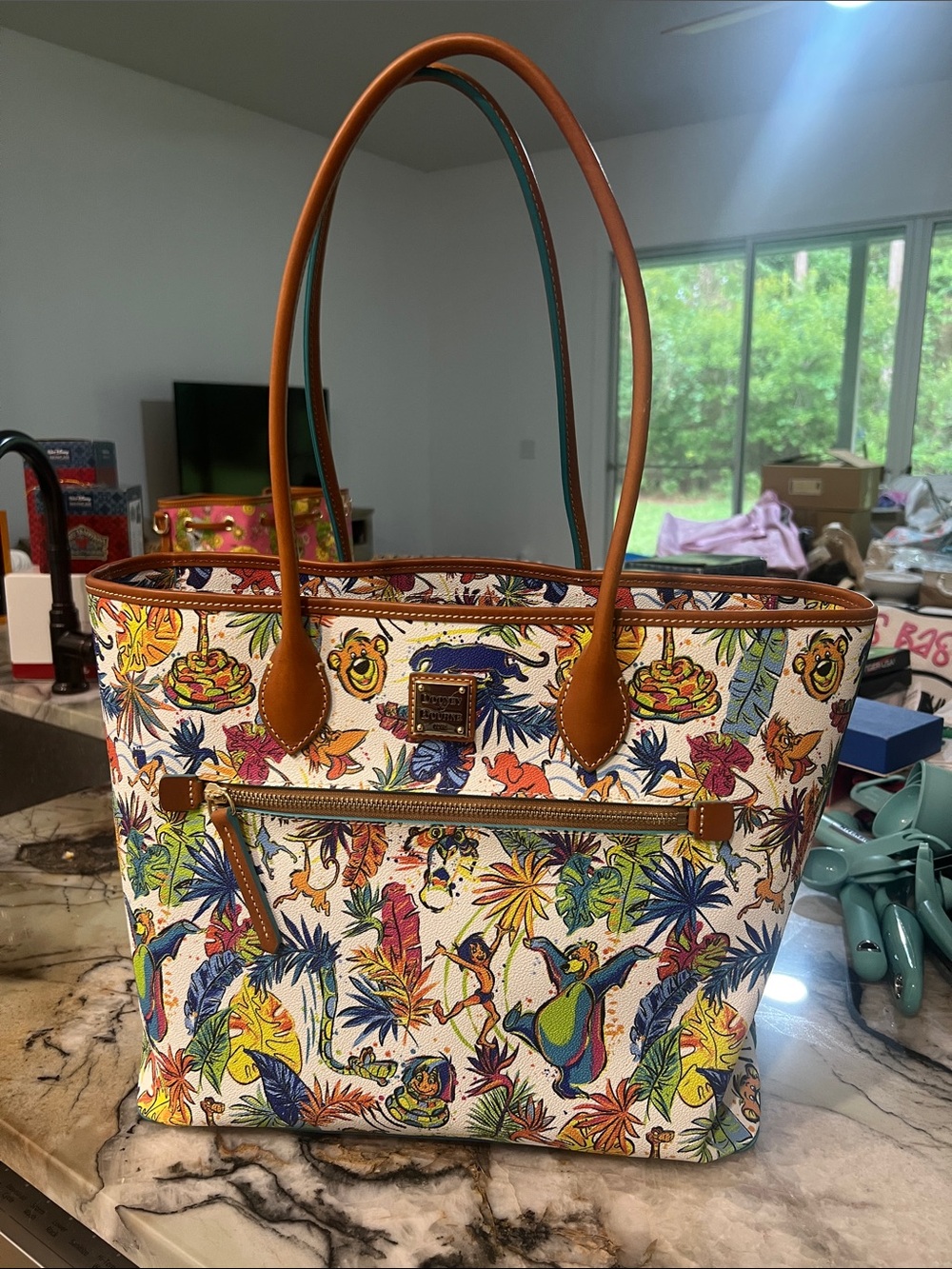 Dooney & Bourke Jungle Book Print Tote Handbag - White Multi